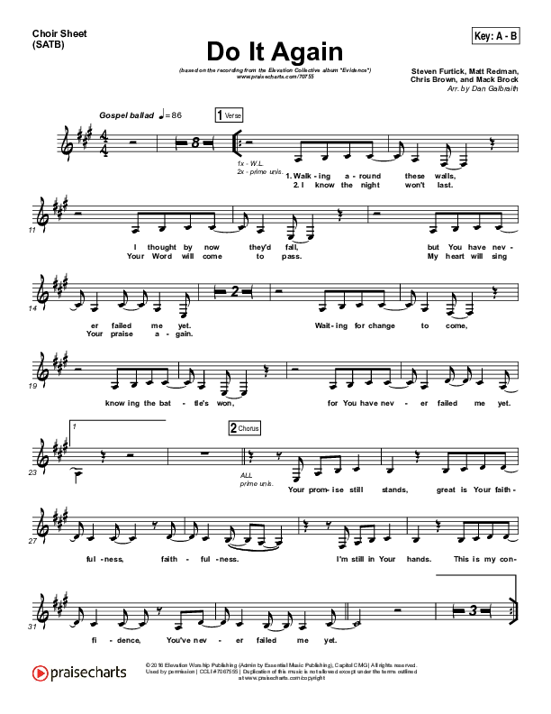 Do It Again Choir Vocals (SATB) (Elevation Collective / Travis Greene / Kierra Sheard)