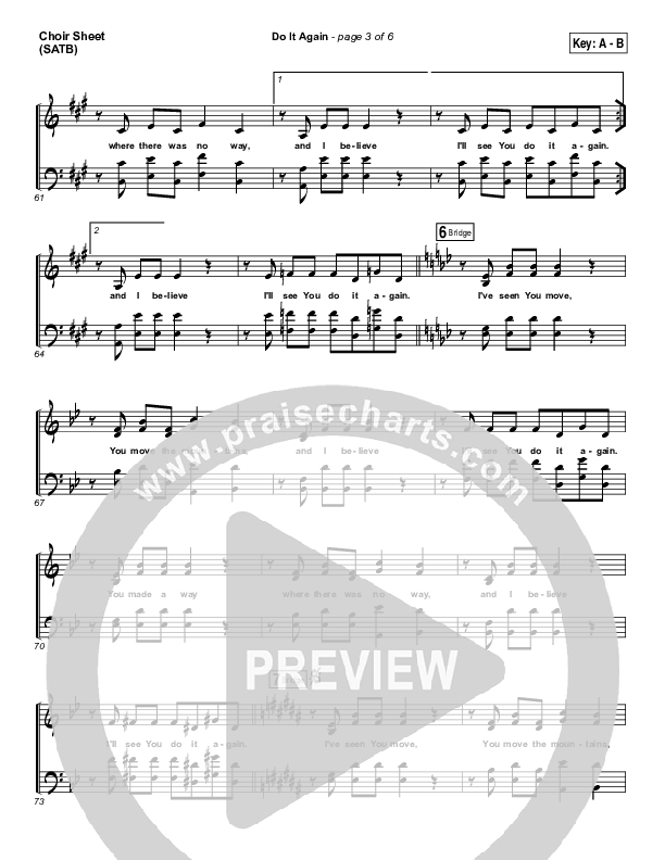 Do It Again Choir Sheet (SATB) (Elevation Collective / Travis Greene / Kierra Sheard)