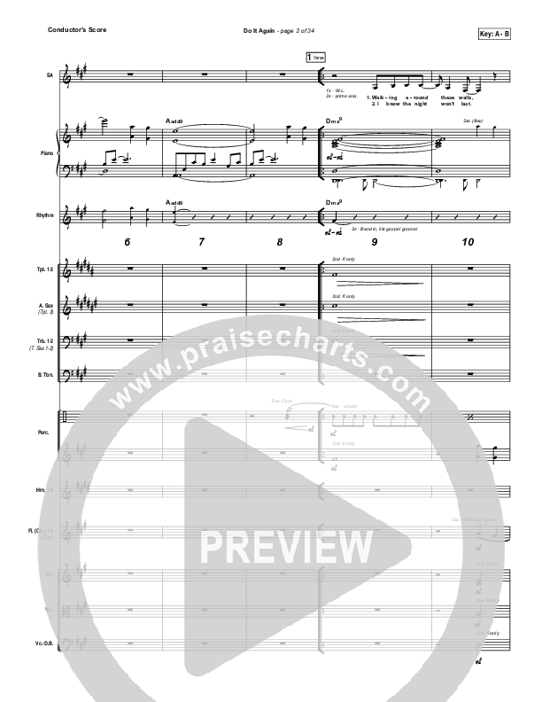Do It Again Conductor's Score (Elevation Collective / Travis Greene / Kierra Sheard)