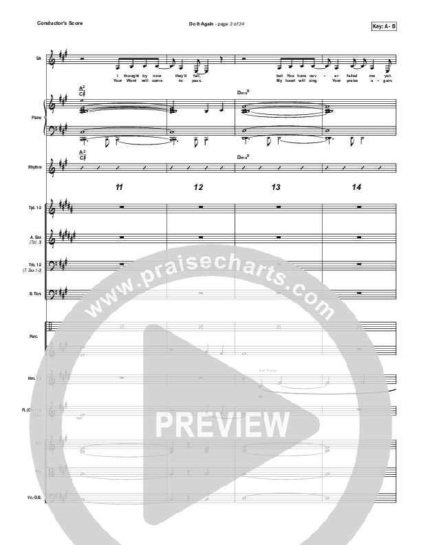 Do It Again Conductor's Score (Elevation Collective / Travis Greene / Kierra Sheard)