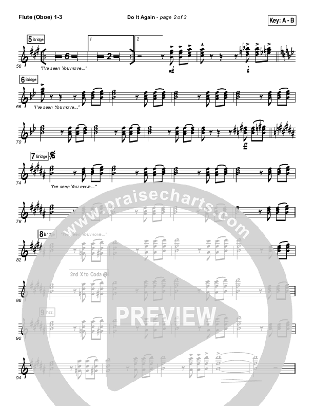 Do It Again Flute/Oboe 1/2/3 (Elevation Collective / Travis Greene / Kierra Sheard)