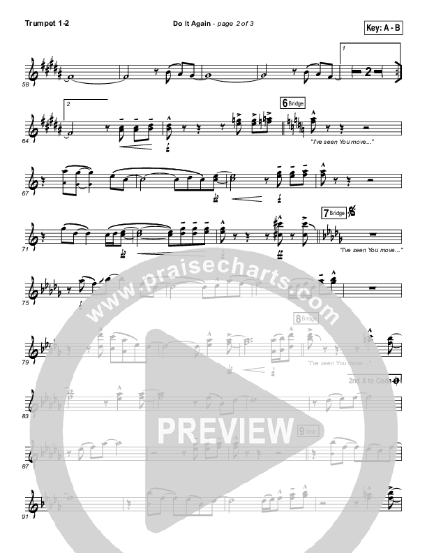 Do It Again Trumpet 1,2 (Elevation Collective / Travis Greene / Kierra Sheard)