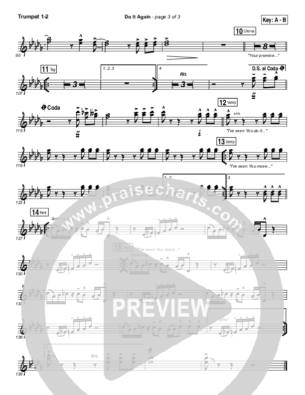 Do It Again Trumpet 1,2 (Elevation Collective / Travis Greene / Kierra Sheard)