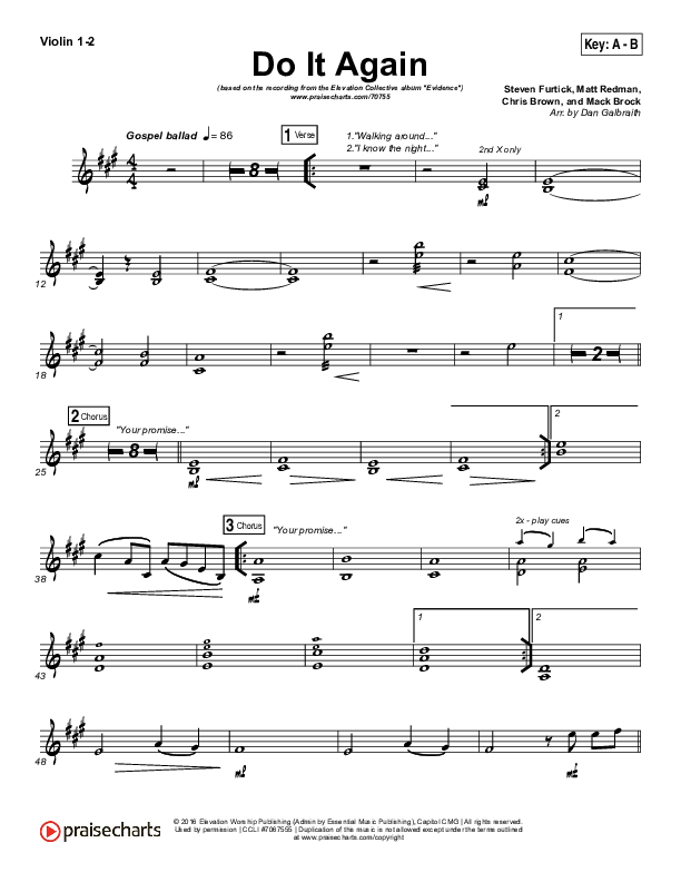 Do It Again Violin 1/2 (Elevation Collective / Travis Greene / Kierra Sheard)