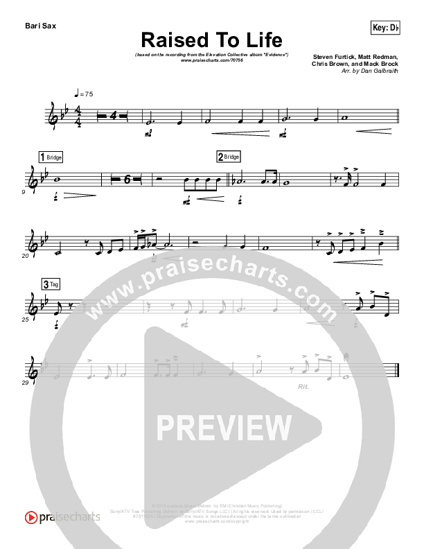 Raised To Life Bari Sax (Elevation Collective / The Walls Group)