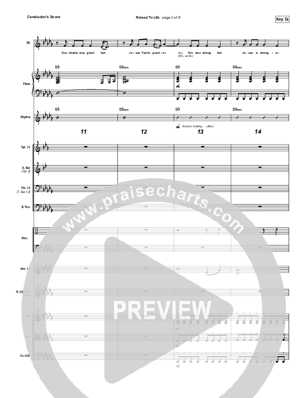 Raised To Life Conductor's Score (Elevation Collective / The Walls Group)