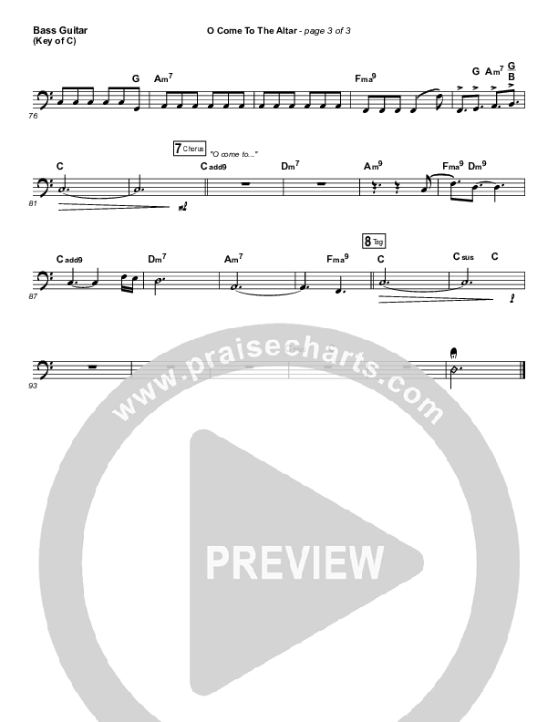 O Come To The Altar Bass Guitar (Elevation Collective / Chris Brown / Israel Houghton)