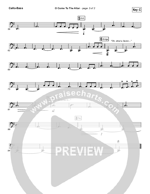 O Come To The Altar Cello/Bass (Elevation Collective / Chris Brown / Israel Houghton)