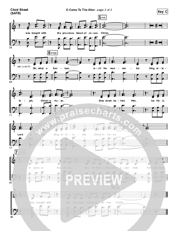 O Come To The Altar Choir Sheet (SATB) (Elevation Collective / Chris Brown / Israel Houghton)