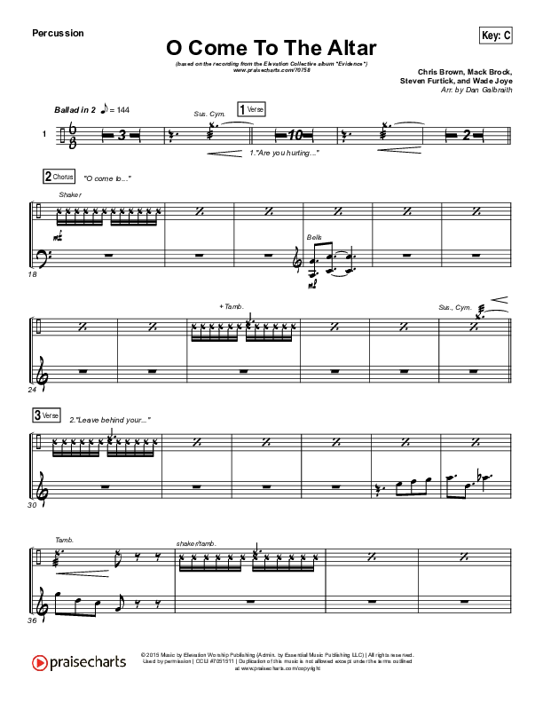 O Come To The Altar Percussion (Elevation Collective / Chris Brown / Israel Houghton)