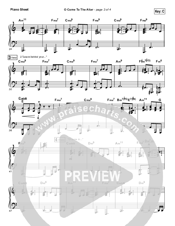 O Come To The Altar Piano Sheet (Elevation Collective / Chris Brown / Israel Houghton)