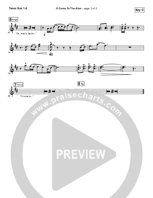 O Come To The Altar Tenor Sax 1/2 (Elevation Collective / Chris Brown / Israel Houghton)