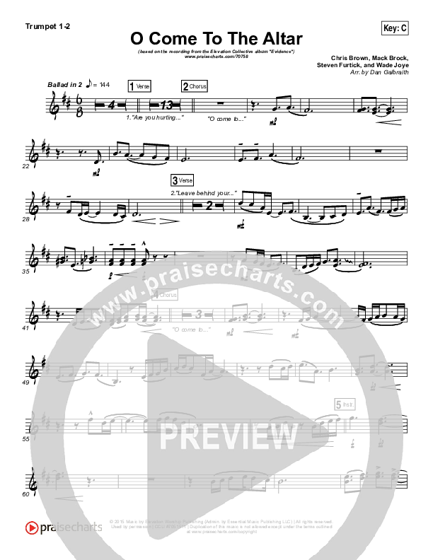 O Come To The Altar Trumpet 1,2 (Elevation Collective / Chris Brown / Israel Houghton)