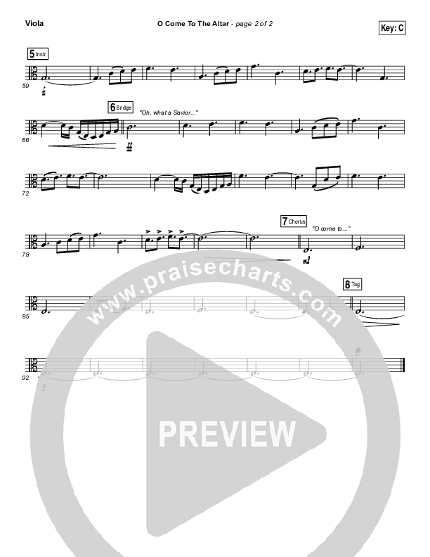 O Come To The Altar Viola (Elevation Collective / Chris Brown / Israel Houghton)