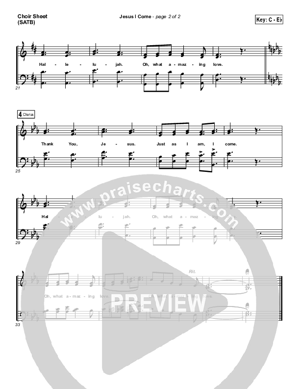 Jesus I Come Choir Sheet (SATB) (Elevation Collective / Israel Houghton)