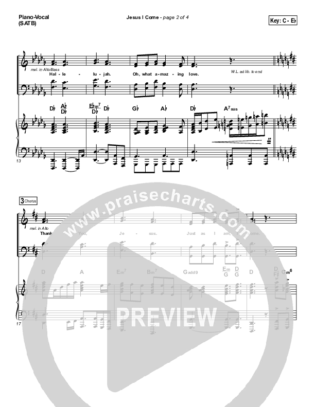 Jesus I Come Piano/Vocal (SATB) (Elevation Collective / Israel Houghton)