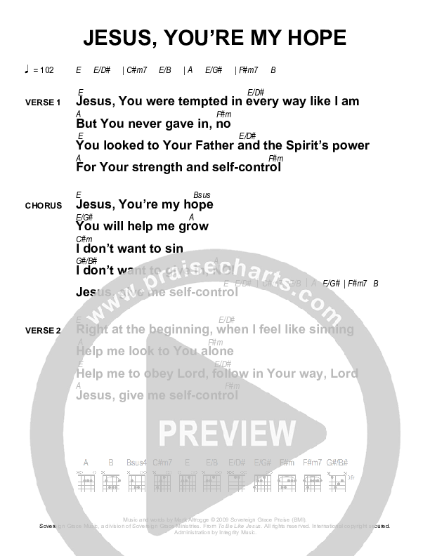 Jesus You're My Hope Chords & Lyrics (Next)