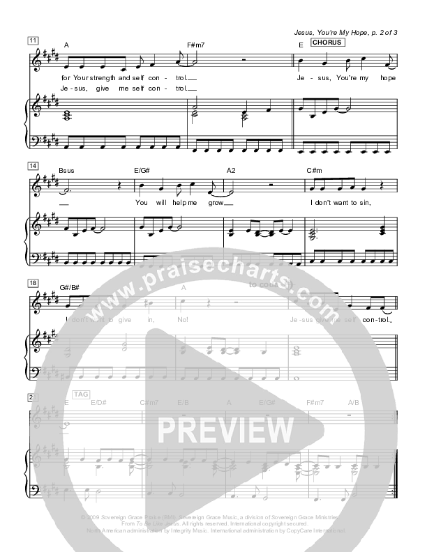 Jesus You're My Hope Piano/Vocal (Next)