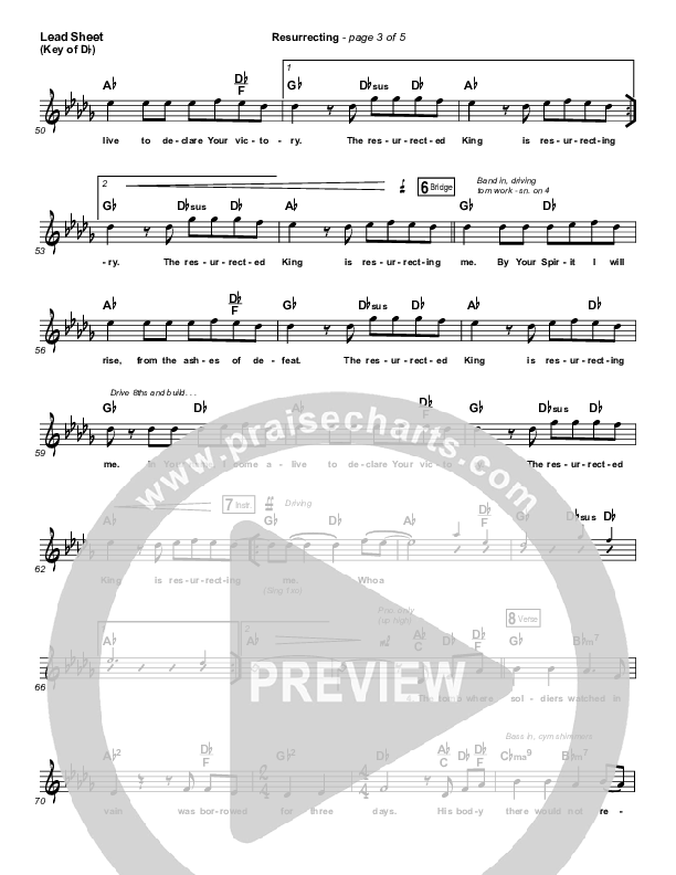 Resurrecting Lead Sheet (Melody) (Elevation Collective / The Walls Group)