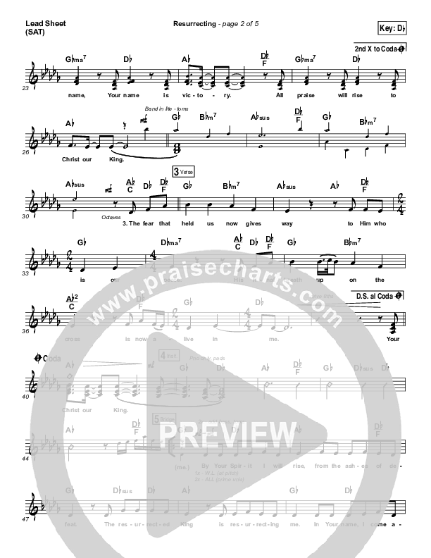 Resurrecting Lead Sheet (SAT) (Elevation Collective / The Walls Group)