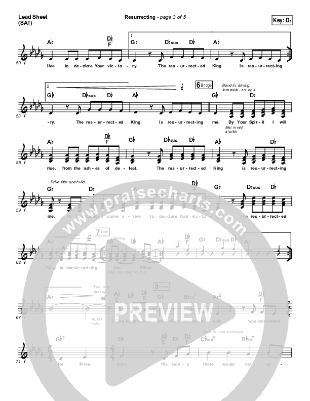 Resurrecting Lead Sheet (SAT) (Elevation Collective / The Walls Group)