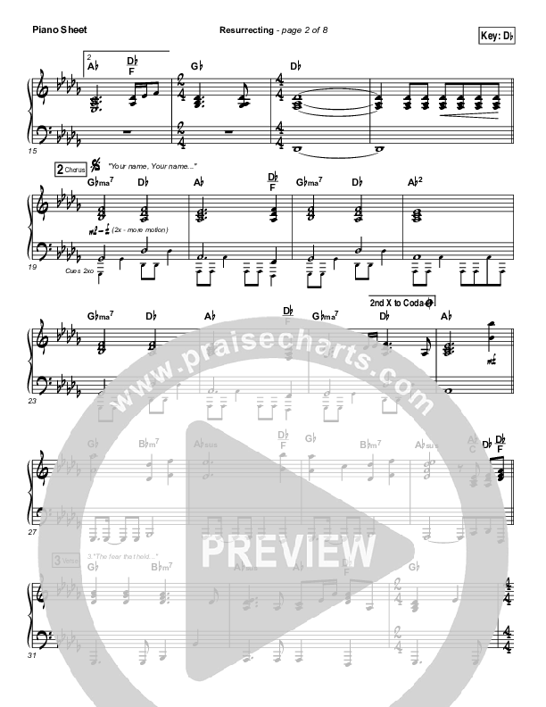 Resurrecting Piano Sheet (Elevation Collective / The Walls Group)