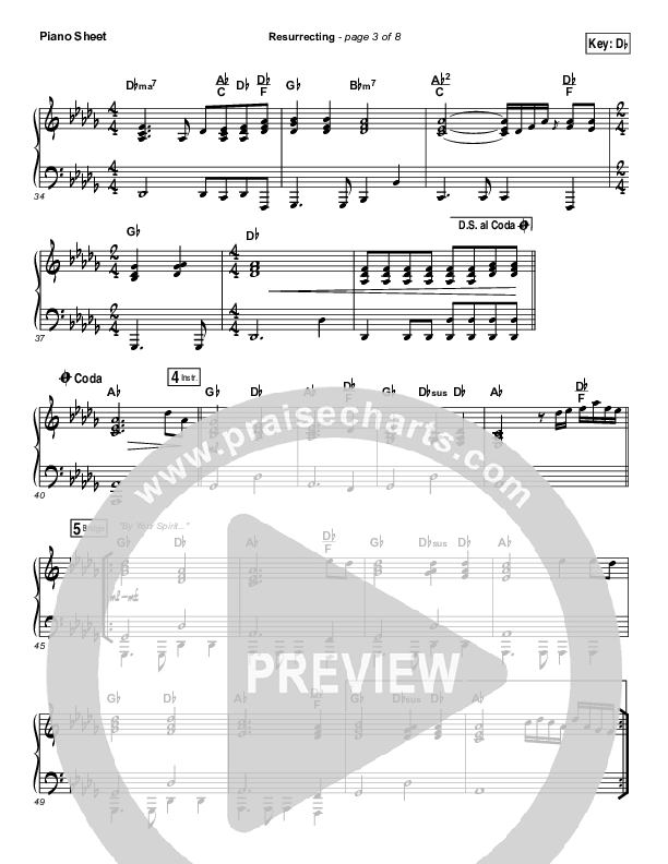 Resurrecting Piano Sheet (Elevation Collective / The Walls Group)