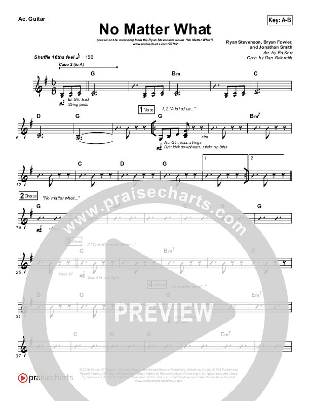 No Matter What Rhythm Chart (Ryan Stevenson)