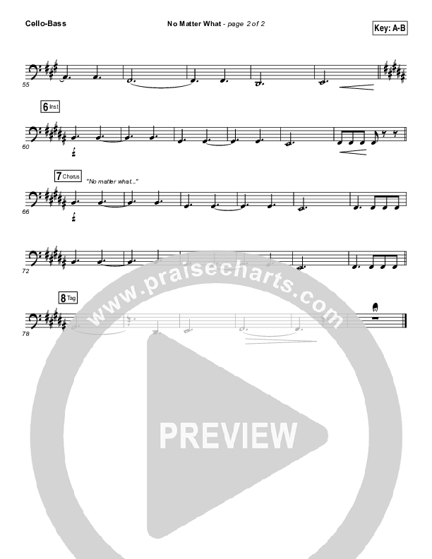 No Matter What Cello/Bass (Ryan Stevenson)