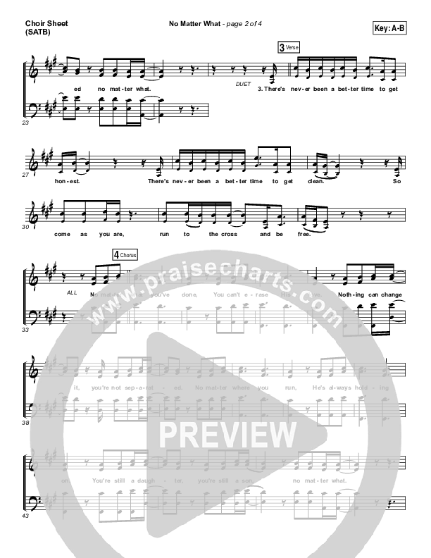 No Matter What Choir Vocals (SATB) (Ryan Stevenson)