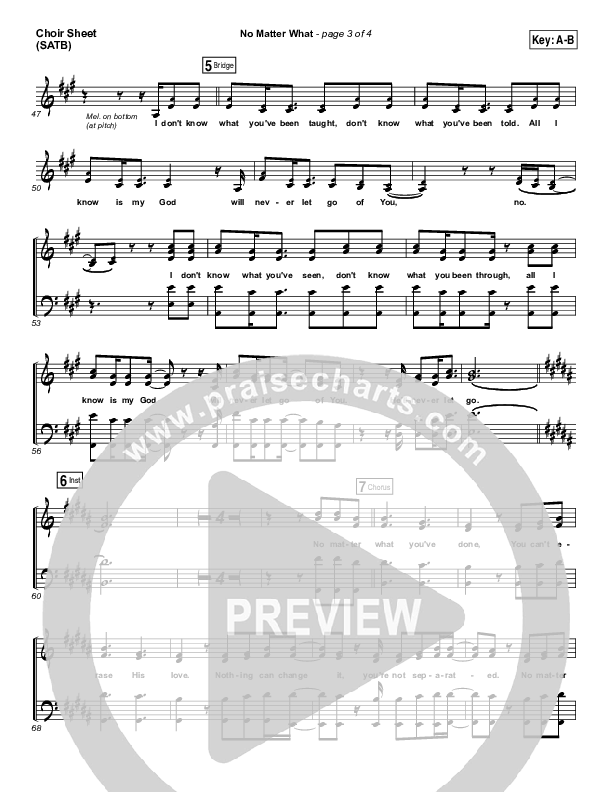 No Matter What Choir Vocals (SATB) (Ryan Stevenson)