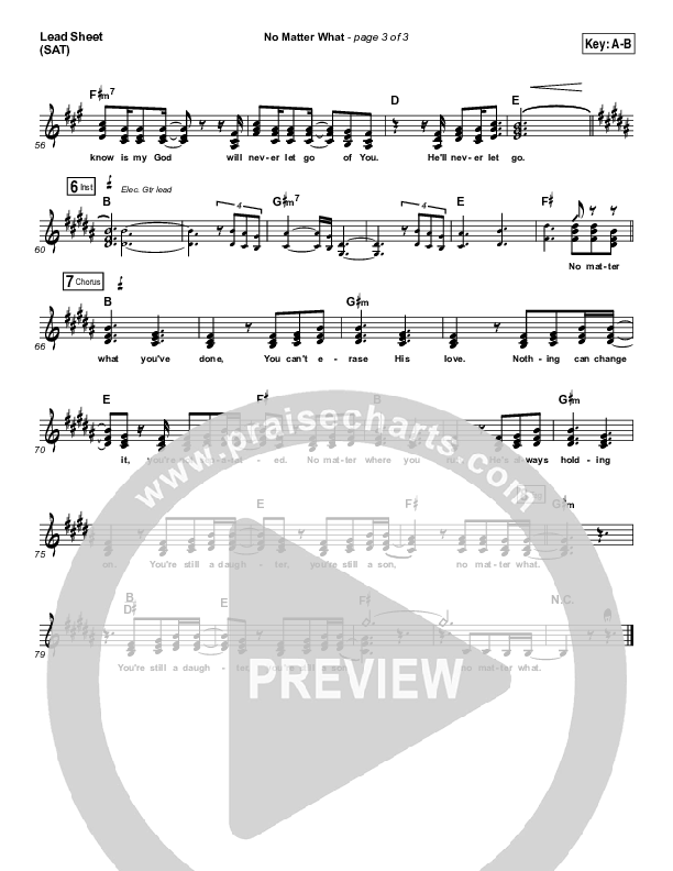 No Matter What Lead Sheet (SAT) (Ryan Stevenson)