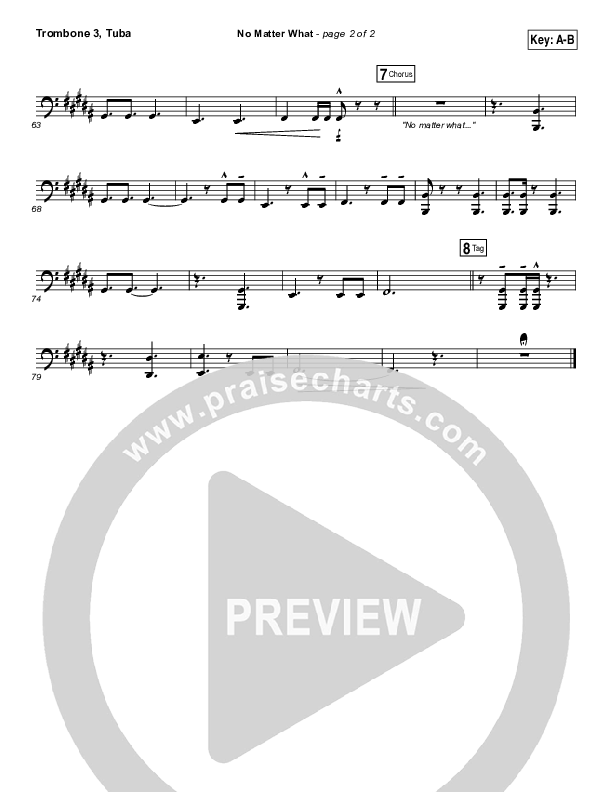 No Matter What Trombone 3/Tuba (Ryan Stevenson)