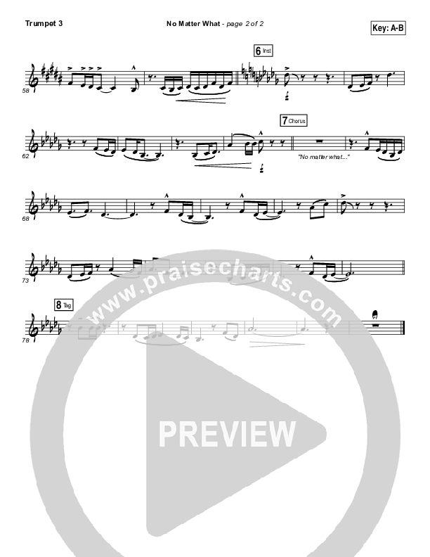 No Matter What Trumpet 3 (Ryan Stevenson)