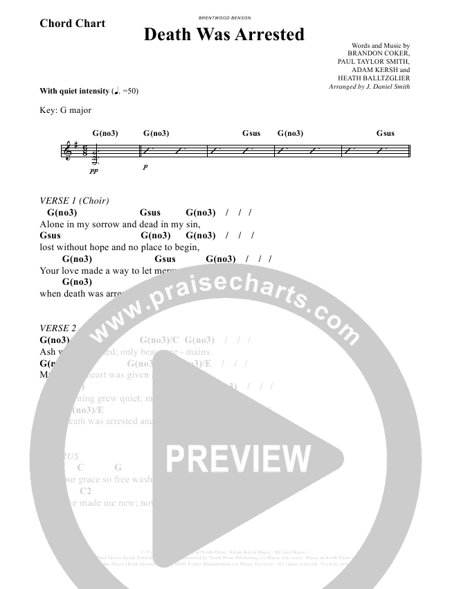 Death Was Arrested (Choral) Chords (North Point Worship / Brentwood ...