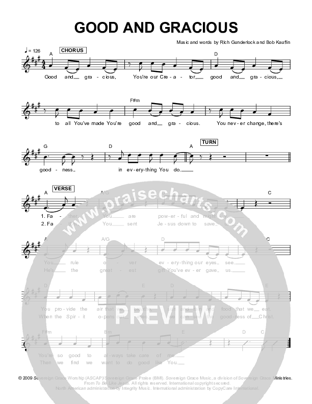 Good And Gracious Lead Sheet (Next)