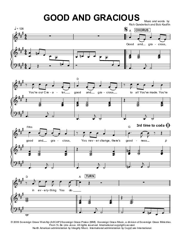 Good And Gracious Piano/Vocal (Next)