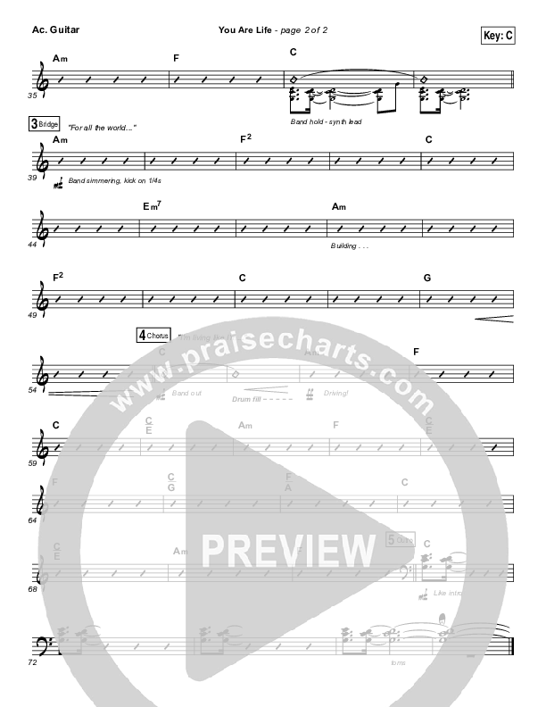 You Are Life Acoustic Guitar (Hillsong Worship)