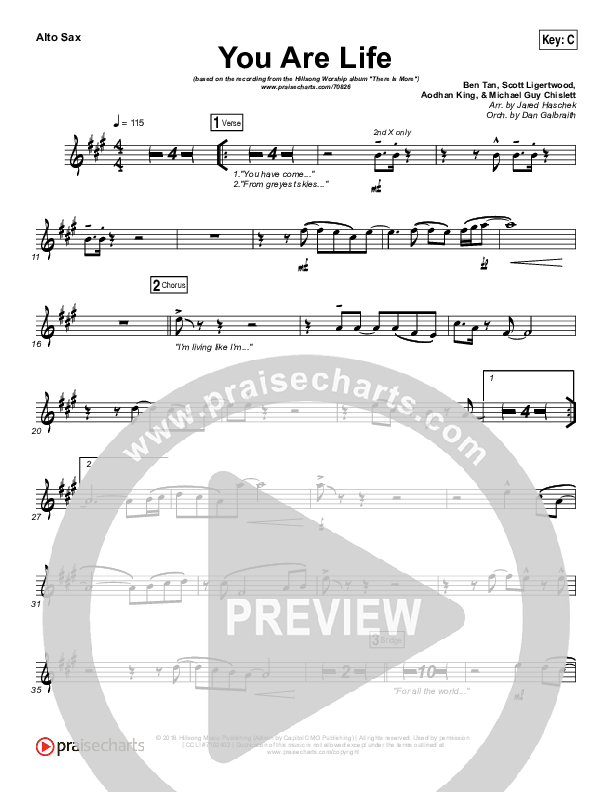 You Are Life Alto Sax (Hillsong Worship)