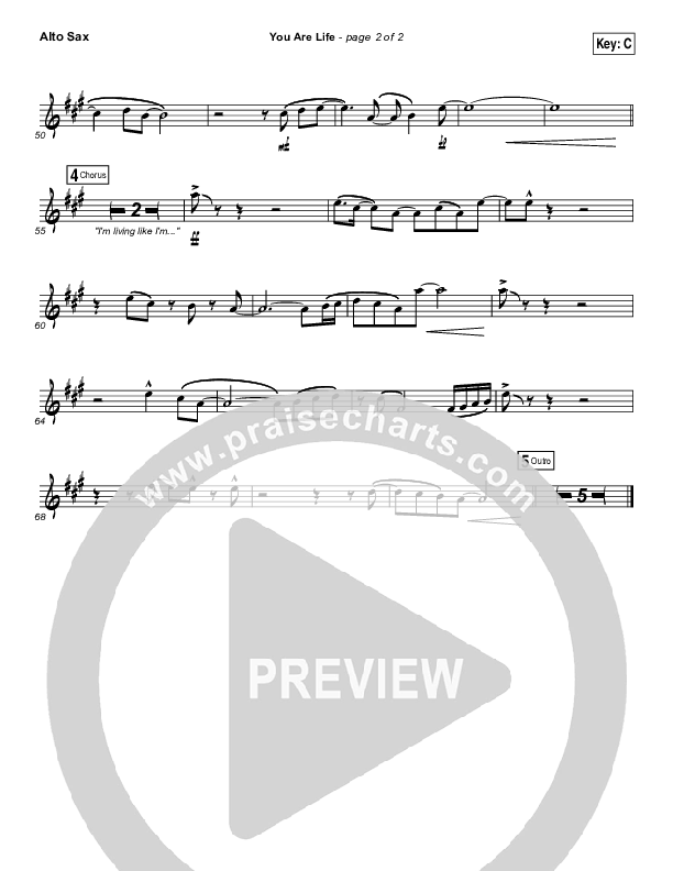 You Are Life Alto Sax (Hillsong Worship)