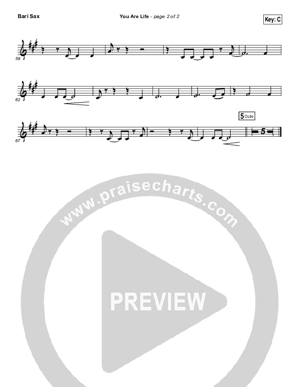 You Are Life Bari Sax (Hillsong Worship)