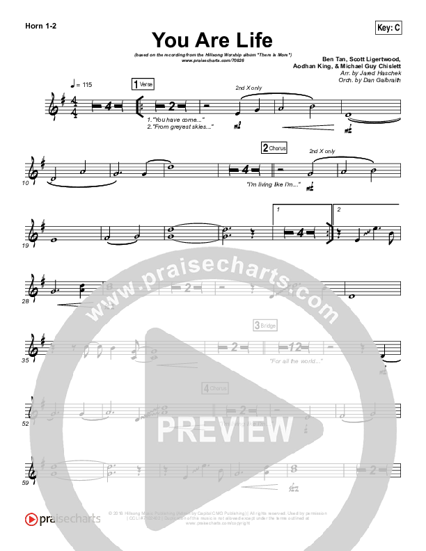 You Are Life French Horn 1/2 (Hillsong Worship)