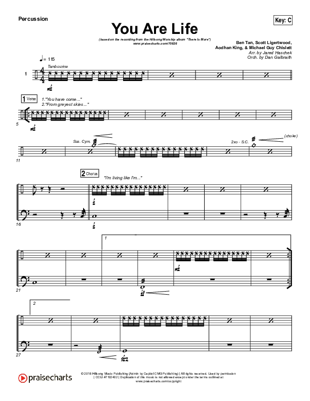 You Are Life Percussion (Hillsong Worship)