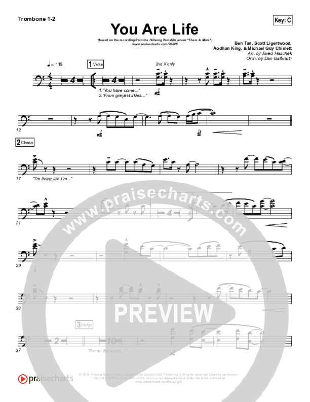 You Are Life Trombone 1/2 (Hillsong Worship)