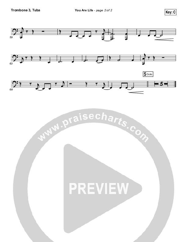 You Are Life Trombone 3/Tuba (Hillsong Worship)