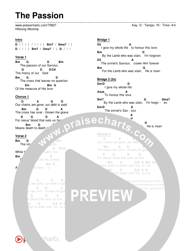 The Passion Chords & Lyrics (Hillsong Worship)