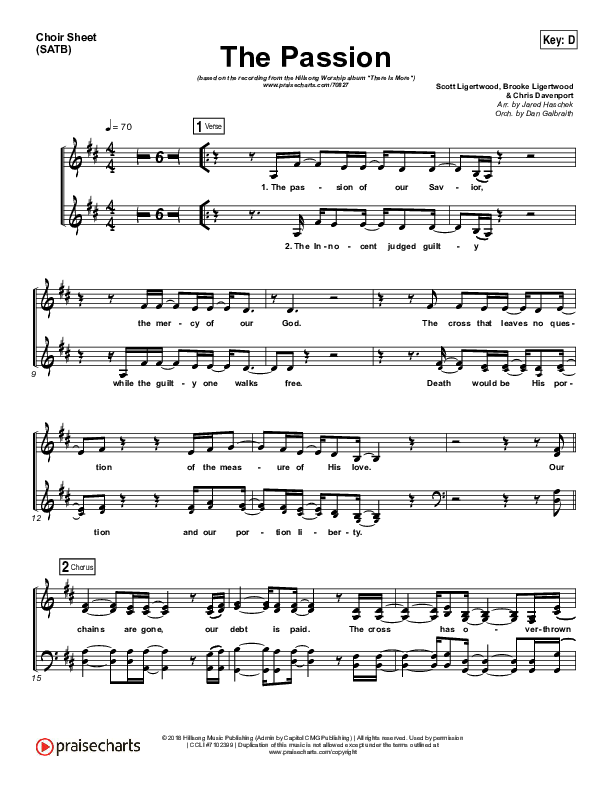 The Passion Choir Vocals (SATB) (Hillsong Worship)