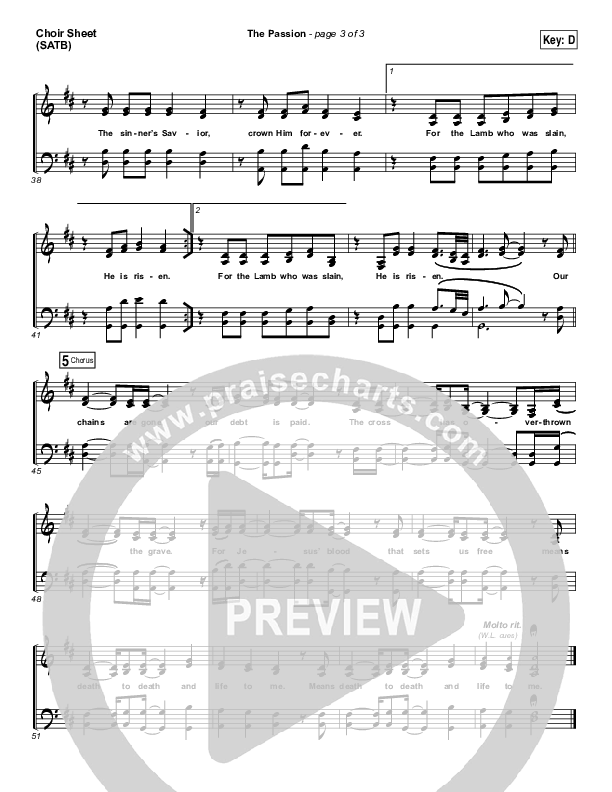 The Passion Choir Sheet (SATB) (Hillsong Worship)