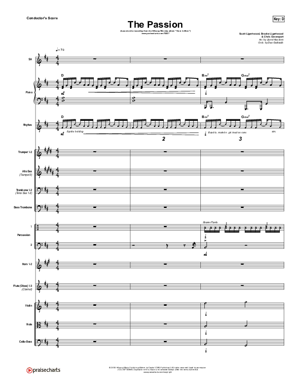 The Passion Conductor's Score (Hillsong Worship)
