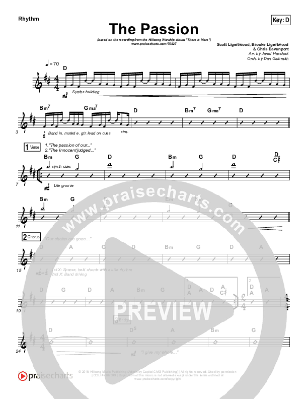 The Passion Rhythm Chart (Hillsong Worship)